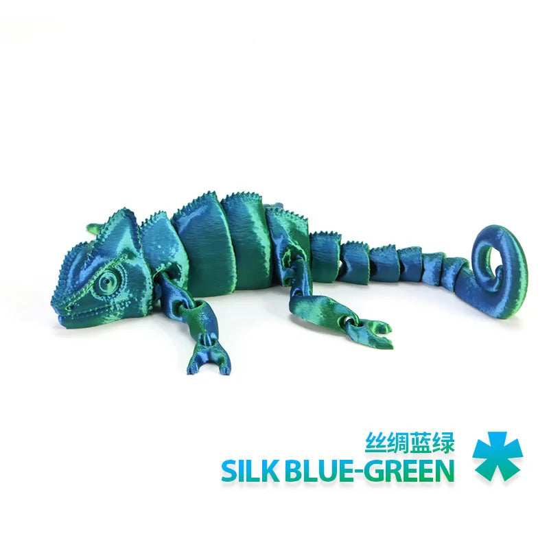 3D Printing Chameleon Figures Multi-joint Movable Animal Toys Miniatures for Home Accessories Kids Gift Living Room Decoration Oasis Select blue green