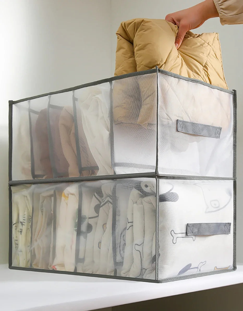 45L 5-Grid Foldable Bedding & Linen Storage Organizer Box Bedding Storage Organizer Oasis Select