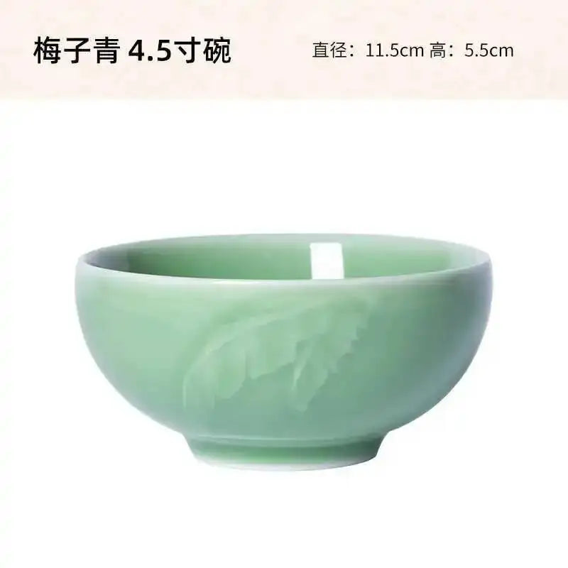 Celadon 4.5 Inch Rice Bowl Breakfast Porridge Bowl Ceramic Small Soup Bowl Tableware Oasis Select 3