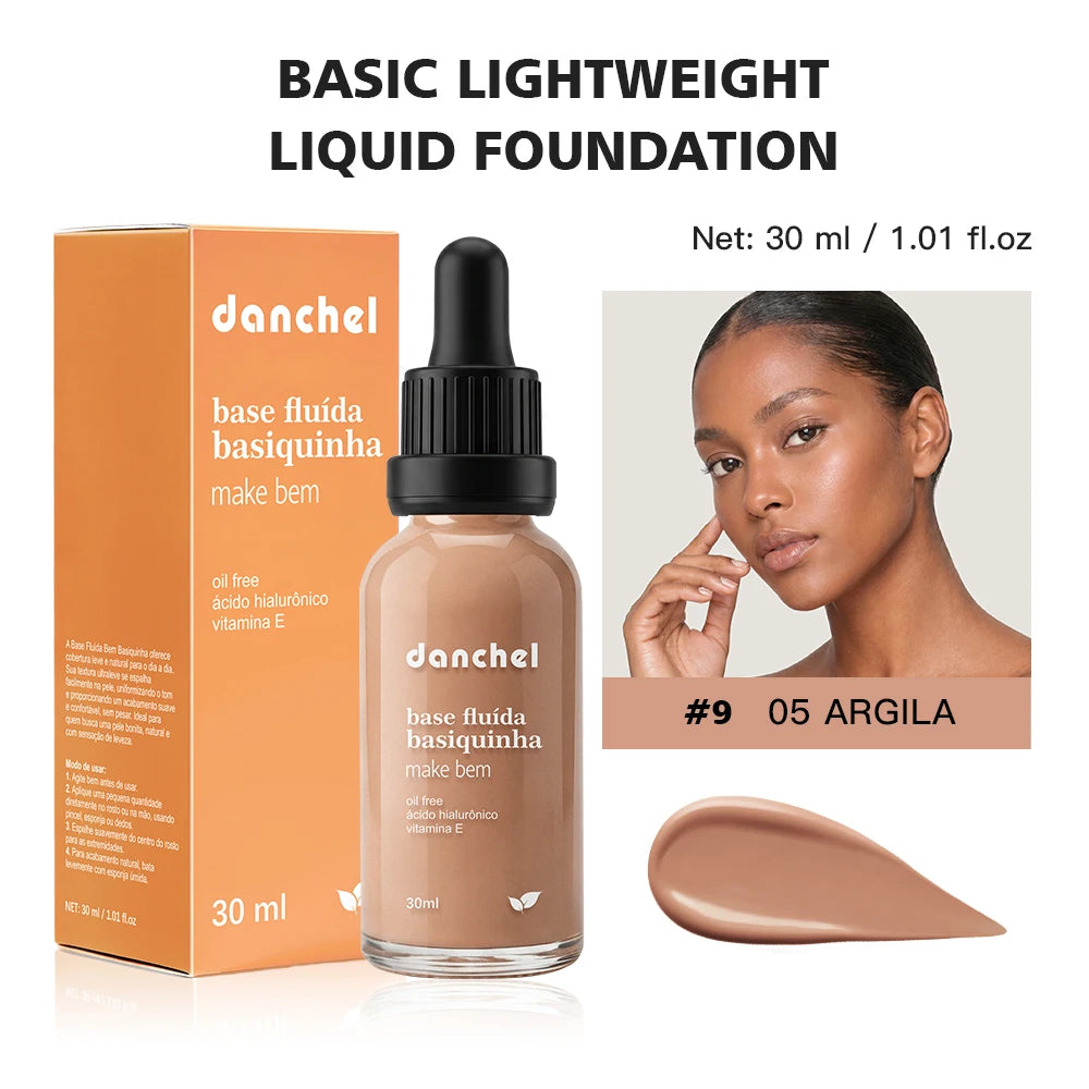 12 Colors Basic Lightweight Liquid Foundation Matte Soft Minimizes Pores Foundation Oil Control Long-Lasting Woman Makeup Oasis Select Color 9