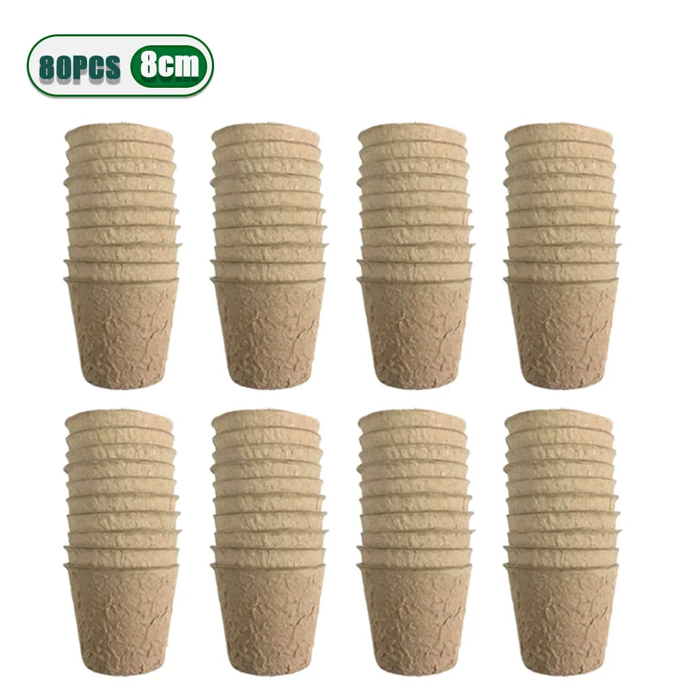20-200PCS 3.15 Inch Peat Pots for Seedling Outdoor Garden Germination Nursery Pots Pulp Biodegradable Seed Starter Pots Kits Oasis Select 8CM-80PCS