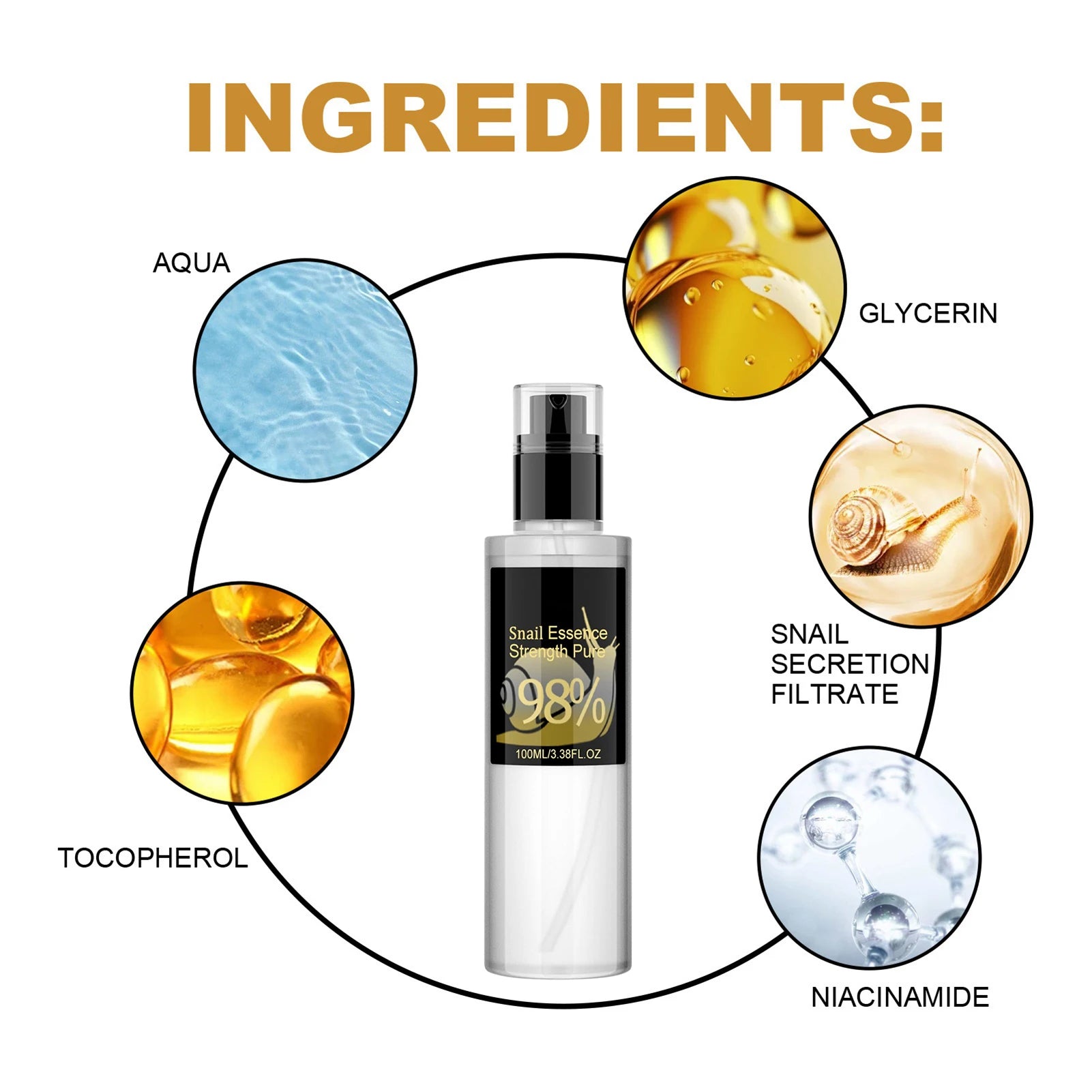 Disaar Snail Mucin Serum – Hyaluronic Acid Brightening Essence