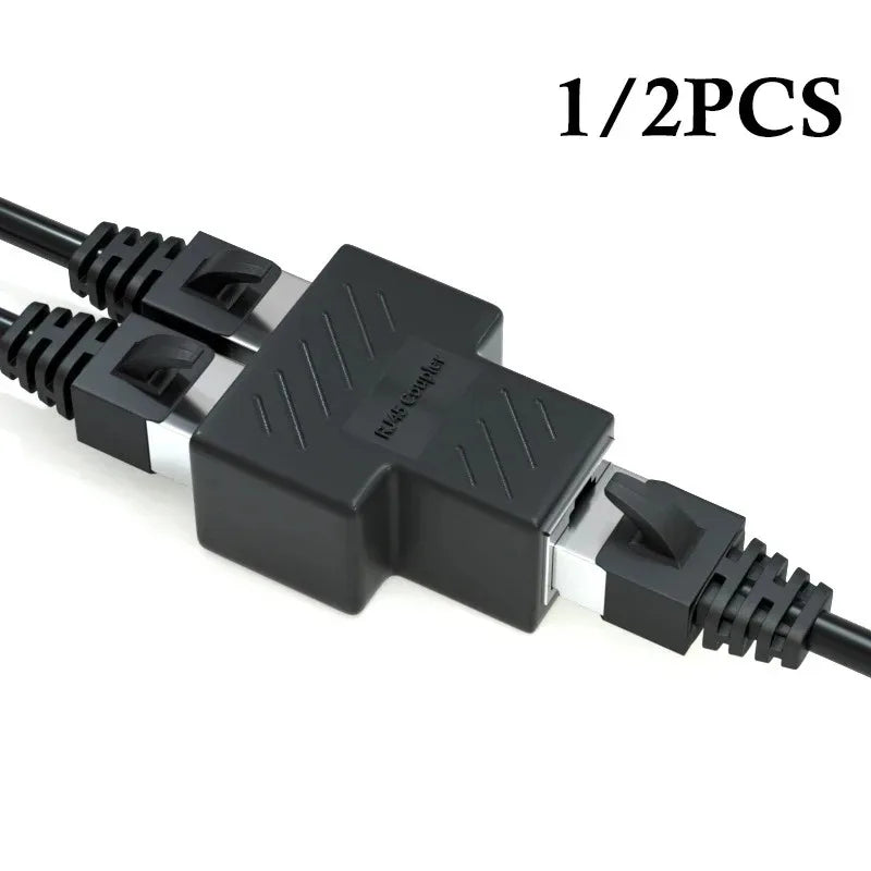1/2/4/6pcs Cable Ethernet Cable Extender Network Connector 1 To 2 Ways Docking Plug RJ45 Splitter Adapters Cables Connectors Oasis Select
