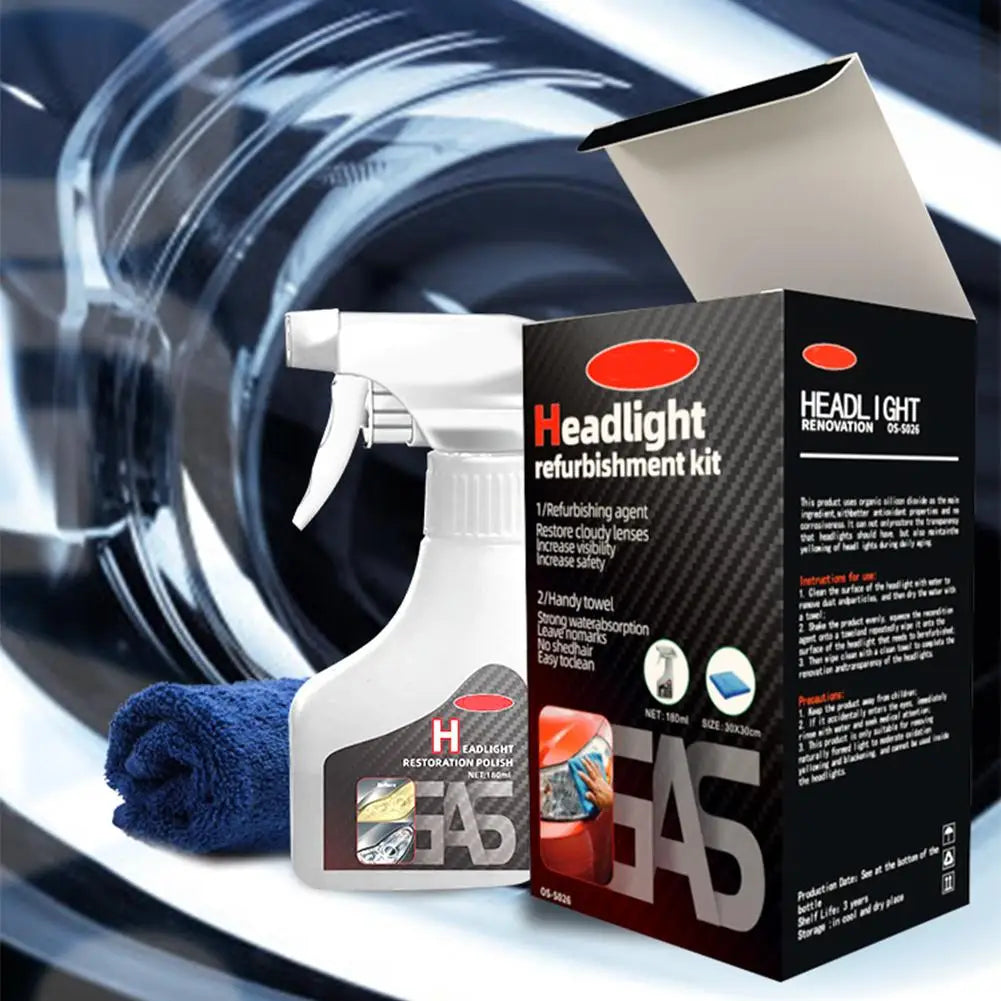 Car Headlight Restoration Kit – Scratch & UV Restorer 180ml