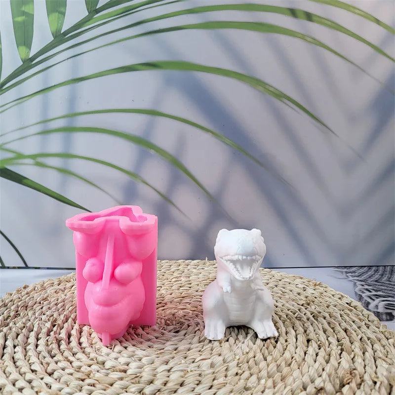 3D Horse, Duck, Alpaca, Dinosaur Animal Series Plaster Figurine Silicone Mold DIY Cement Plaster Dinosaur Animal Mold Oasis Select