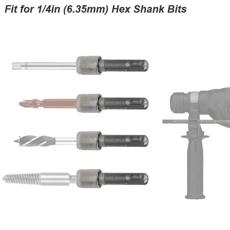 SDS Plus Convert To 1/4 Hex Shank Adapter Hexagonal Converter Electric Hammer Power Screwdriver Bit Holder Socket Impact Driver Oasis Select