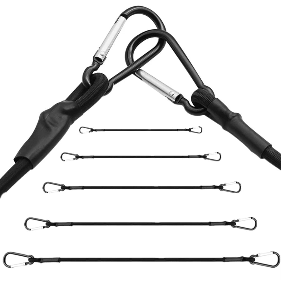 30/60/90/120/150CM Stretch Elastic Ropes 8MM Bungee Cords With Hooks Lightweight Bikes Tie Car Luggage Packing Roof Rack Strap Oasis Select