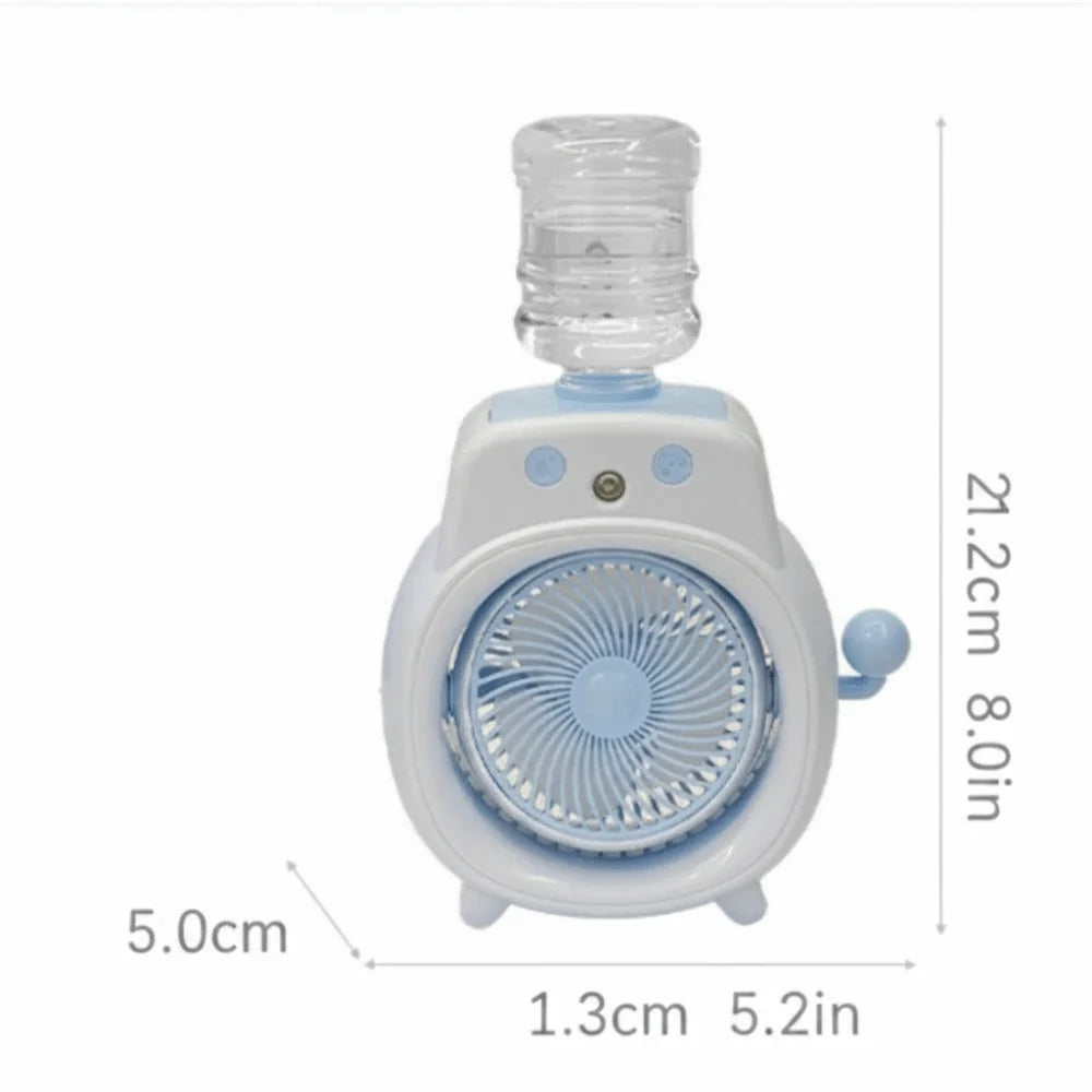Fine Gentle Mist Portable Desktop Cooling Spray Fan Even Comfortable Wind Wide Angle Air Supply Quiet Humidifying Fan for 500mAh Oasis Select