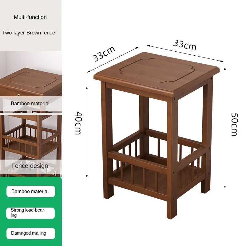 Simple and small bedside table, bedroom bedside cabinet, room storage rack, side table cabinet, bamboo solid wood special offer Oasis Select A1