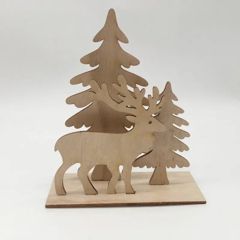 Wooden Ornaments Craft Predrilled Wood Slice Christmas Tree Hanging Embellishments Decoration DIY Souvenir Gift for Kids Oasis Select A 1pc