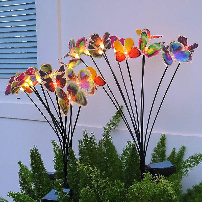 LED Waterproof Solar Simulated Butterfly Lawn Light, Courtyard Garden Ground Insert Path Decorative Light Solar Light Outdoor Oasis Select