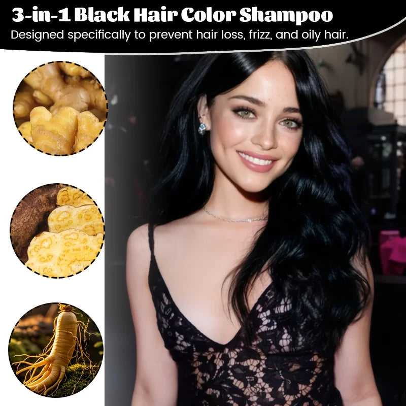 Bag of 3-in-1 Instant Hair Color Shampoo, DIY Hair Color Herbal Color Treatment, 25ml Hair Color Sachet Oasis Select