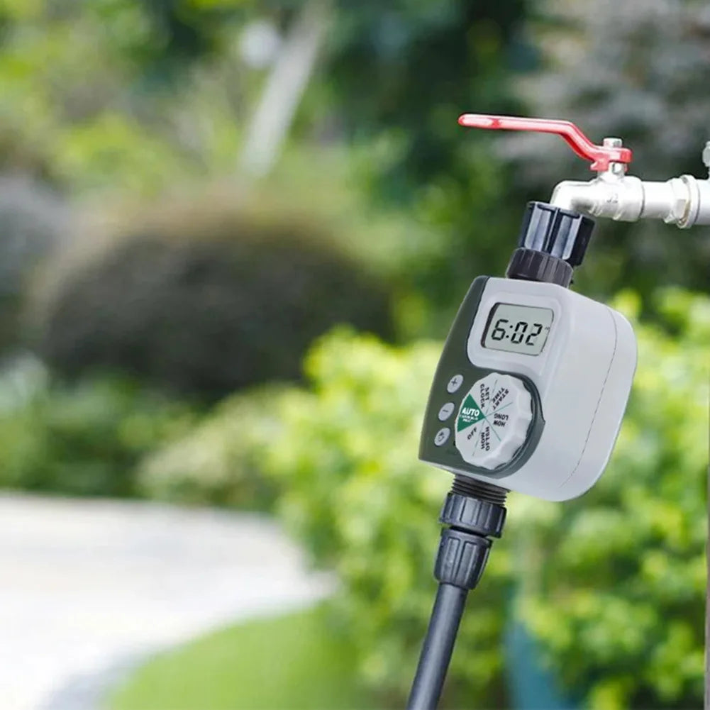 Digital LCD Automatic Irrigation Timer For Garden Watering System Controller With Multiple Programs Outdoor Use Grey Green Oasis Select