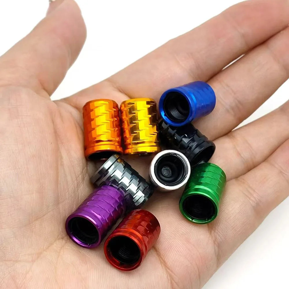 4Pcs Tire Valve Stem Caps Aluminum Alloy with Plastic Inner Liner Corrosion Resistant for Cars Trucks SUVs Motorcycles Bikes Oasis Select