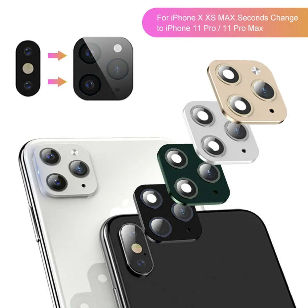 Fake Camera Lens Sticker Seconds For iPhone Phone Upgrade Screen Protector for iPhone X / XS Max Change to iPhone 11 pro Max Oasis Select