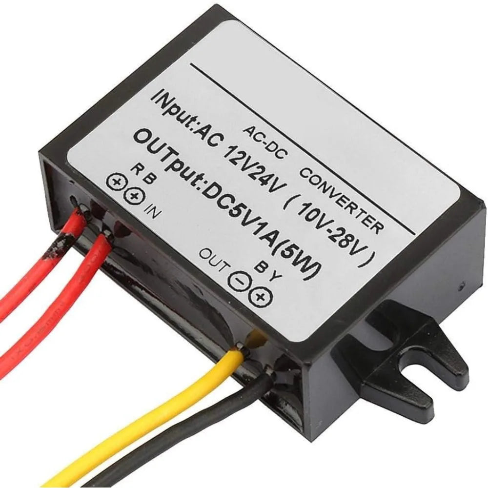 AC 12V 24V To DC 5V 1A Buck Converter Power Supply Converter AC To DC Power Supply Module IP67 For Car Screen Monitor Camera Fan Oasis Select