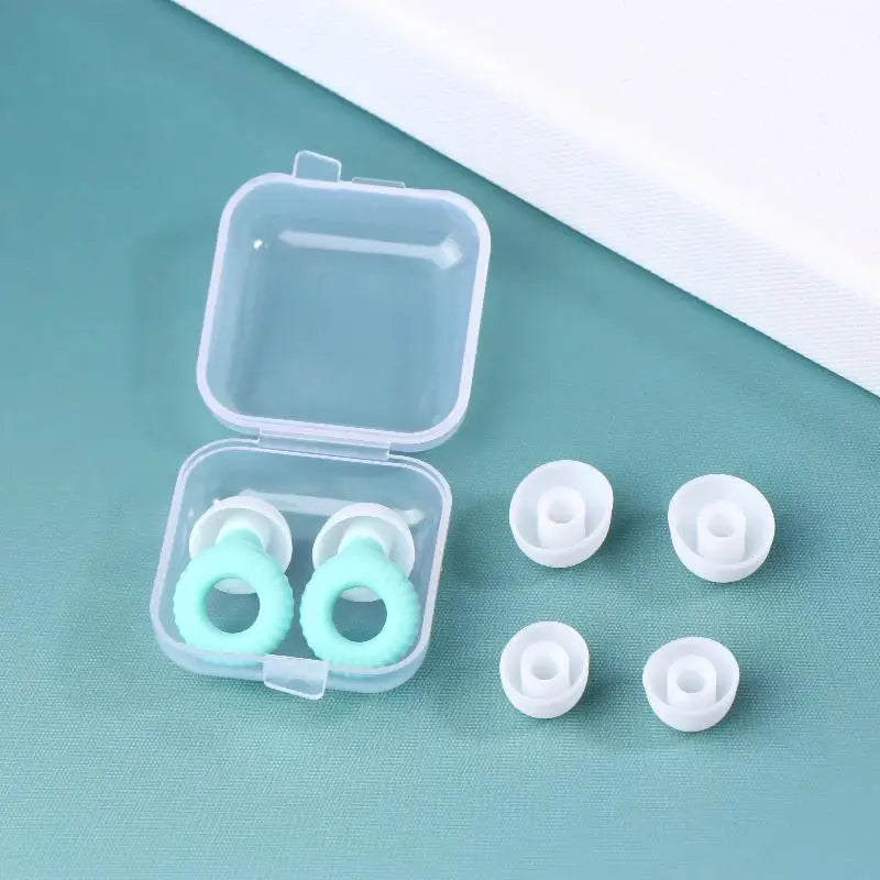 1Set Ultra Thin Loop Shape Sleep Aid Earplugs Waterproof Swim Earplug Concert Hearing Protection Reusable Silicone Ear Plug Oasis Select Green