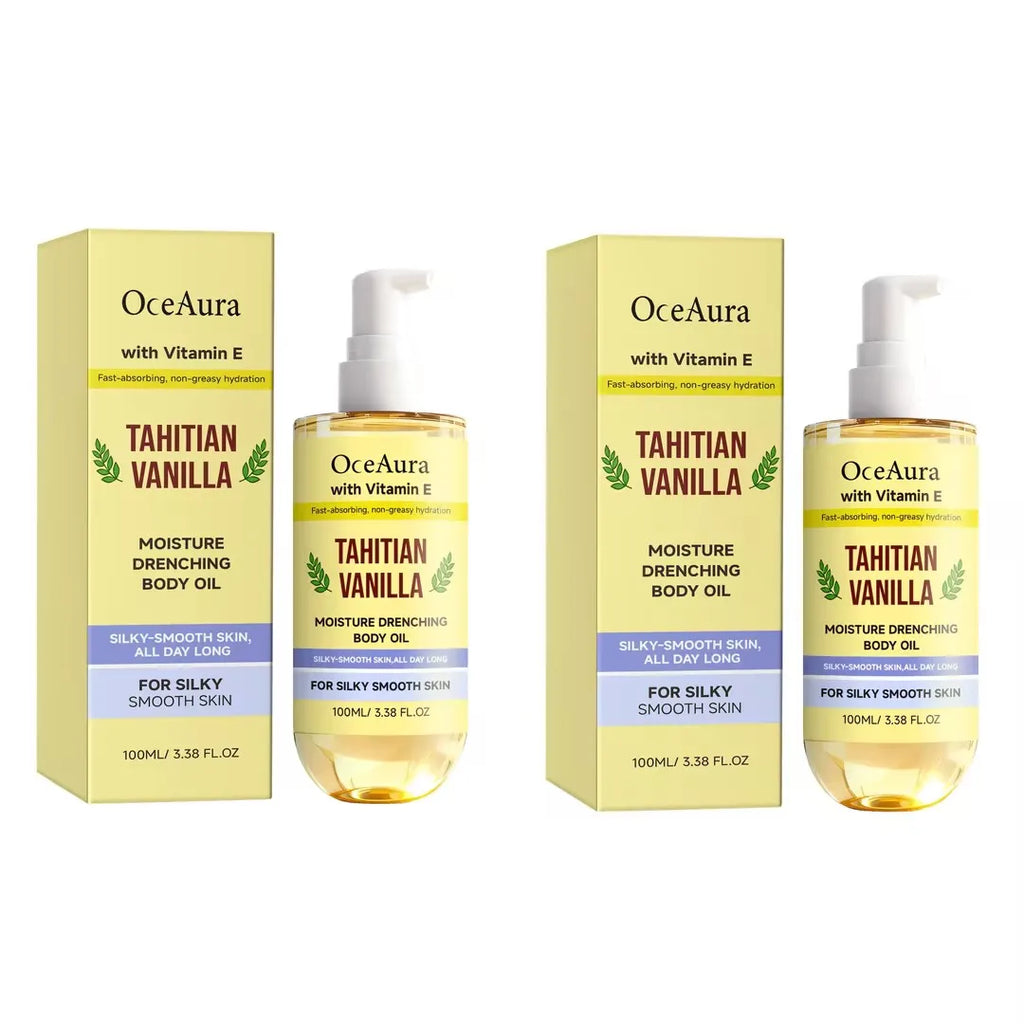 Deep Hydration Body Serum Oil Vanilla Fragrance Lasting Hydrating Fast Absorption Repair Dry Skin Powerful Moisturizing Body Oil Oasis Select 100ml x2 boxed