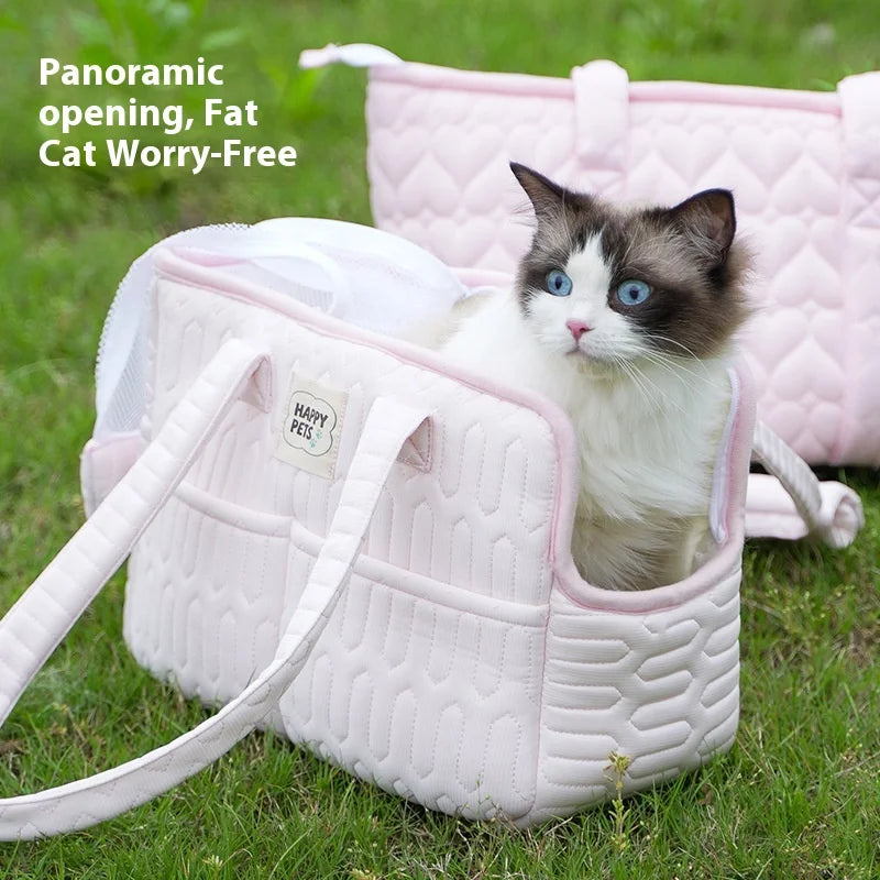 Pet Outdoor Single-shoulder Bag, Summer Hand-held Cat Bag, Sweet and Cute Style, Outdoor Portable Breathable Pet Shoulder Bag Oasis Select