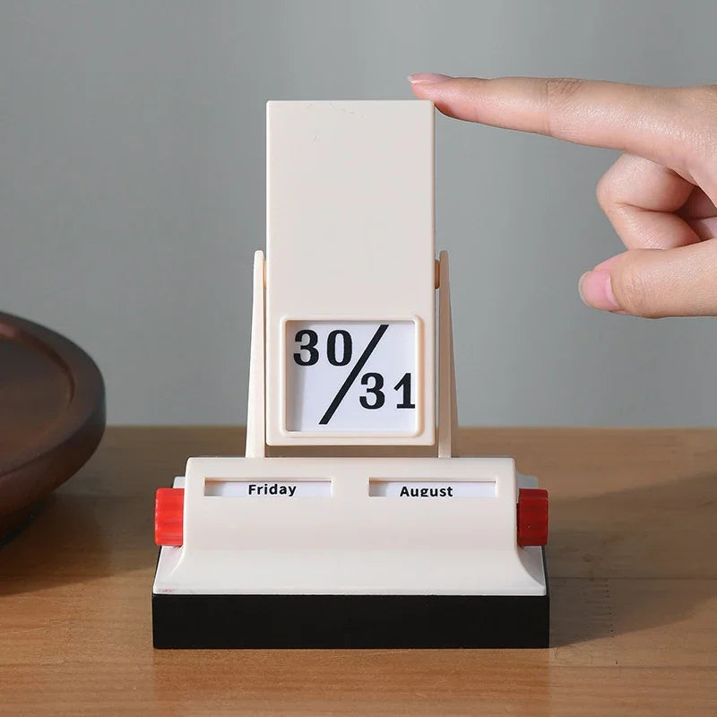 1Pc Flip Calendar Tabletop Ornament Decorative Desk Calendar Desktop Perpetual Calendar for Hotel Office Bedroom Living Room Oasis Select