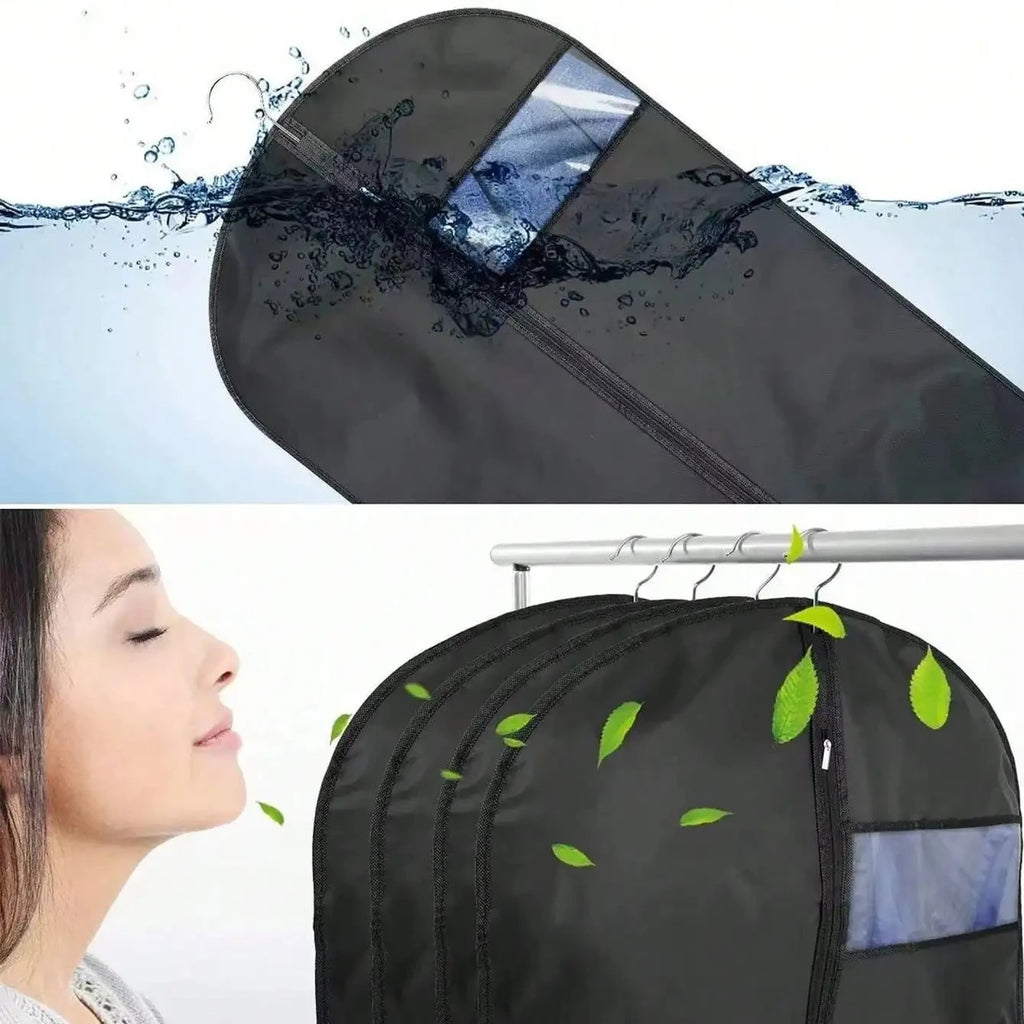 5-Pack Clothes Dust Cover Wardrobe Storage Bag Clothes Dust Bag Mink down Jacket Coat Storage Hanging Dust Cover Oasis Select