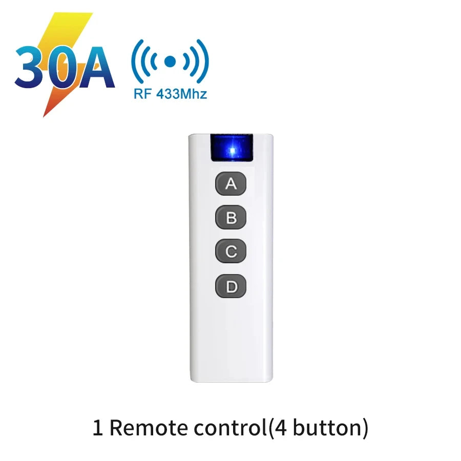 30A RF Wireless Remote Switch 433MHz – Pump & LED Control RF Remote Switch Oasis Select 1 Remote