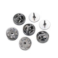 50Sets Blank Scatter Butterfly Clutch Pin Holder Enamel Locking Backs Tie Tacks Jewelry Pin Backings Clasp for Brooch Lapel Hat Oasis Select Gun Black 10mm Pin Base