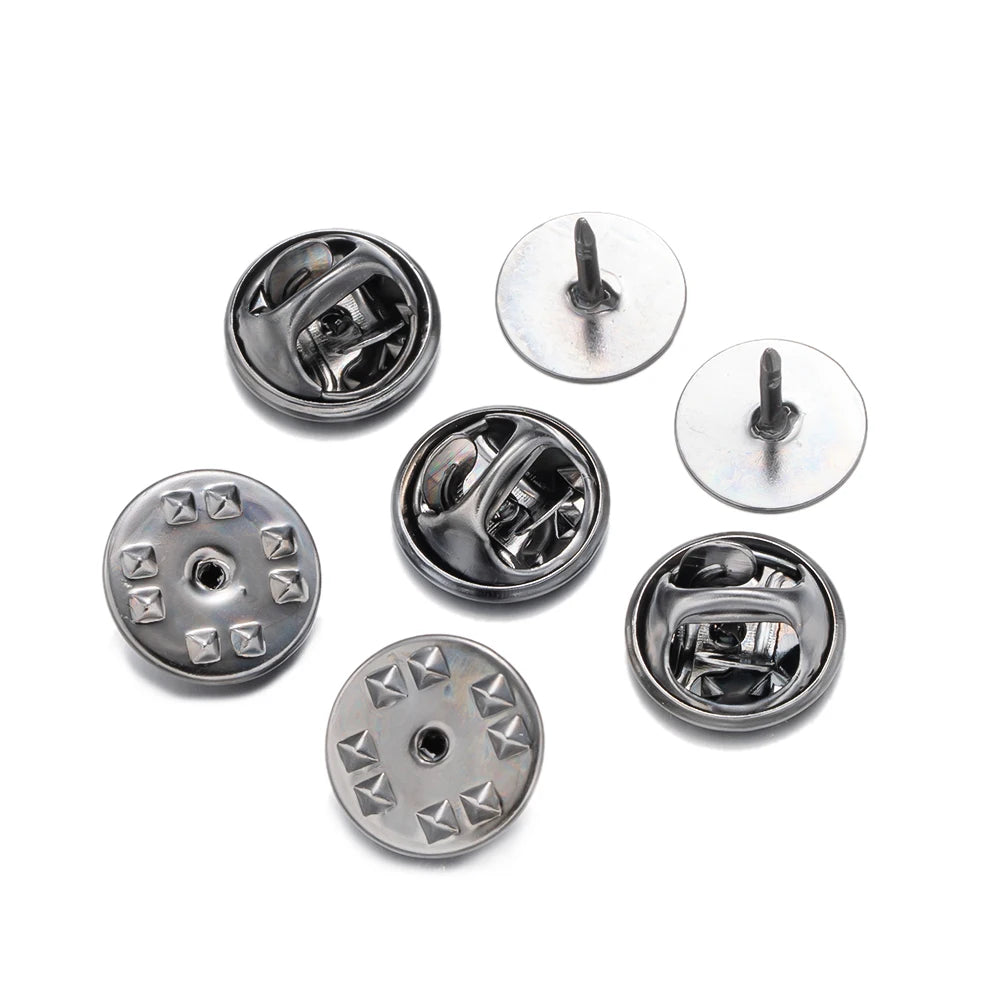 50Sets Blank Scatter Butterfly Clutch Pin Holder Enamel Locking Backs Tie Tacks Jewelry Pin Backings Clasp for Brooch Lapel Hat Oasis Select Gun Black 10mm Pin Base