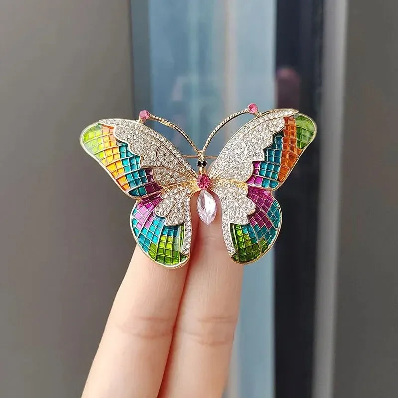 Trendy Multicolour Alloy Butterfly Brooches For Women Metal Crystal Insect Brooch Party Birthday Winter Jewelry Oasis Select