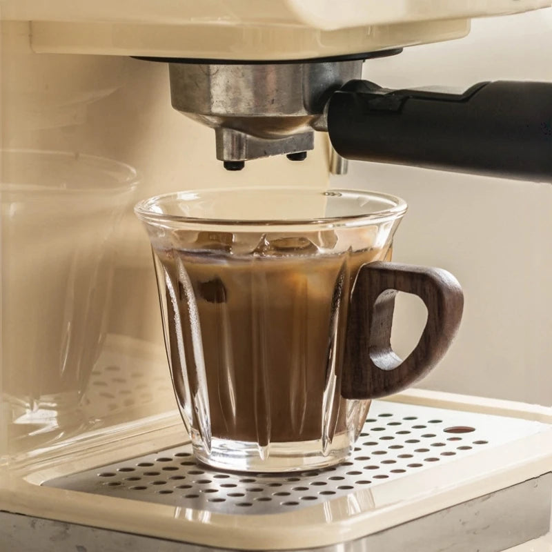 Glass Coffee Cup Set with Coaster, Milk Cup, Tea Cup, Latte Cup, for Cafes, Home Use, Restaurants, Coffee Bar Accessories Oasis Select