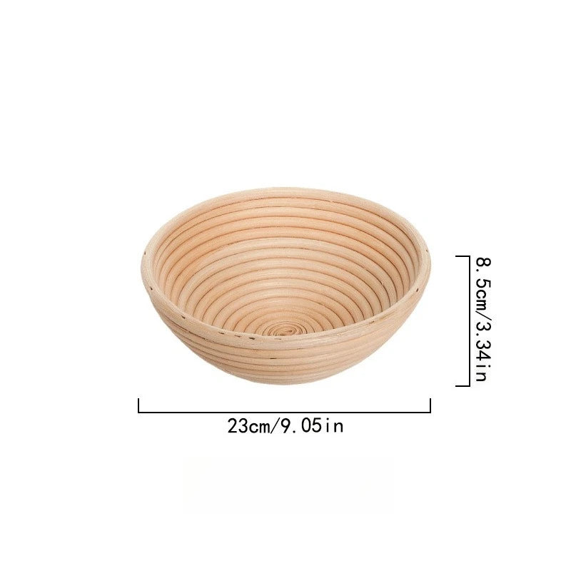 European Rattan Fermentation Bowl Woven Bread Proofing Basket Household Baking Tool for Dough Rising Use Oasis Select Round