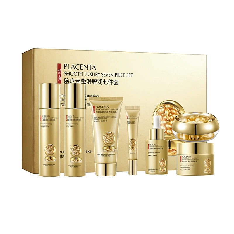 Placenta Essence 7-Piece Skincare Set – Hydrating & Nourishing Skincare Gift Set Oasis Select