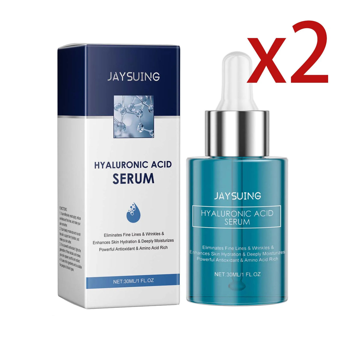 Jaysuing Hyaluronic Acid Antioxidant Face Serum 30ml Facial Serum Oasis Select 2x30ml 30ml
