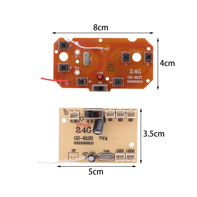 1 Set For RC Car Remote Control Toys Parts 6CH 2.4G Remote Control High Quality 27MHz Circuit PCB Transmitter Receiver Board Oasis Select 1pcs