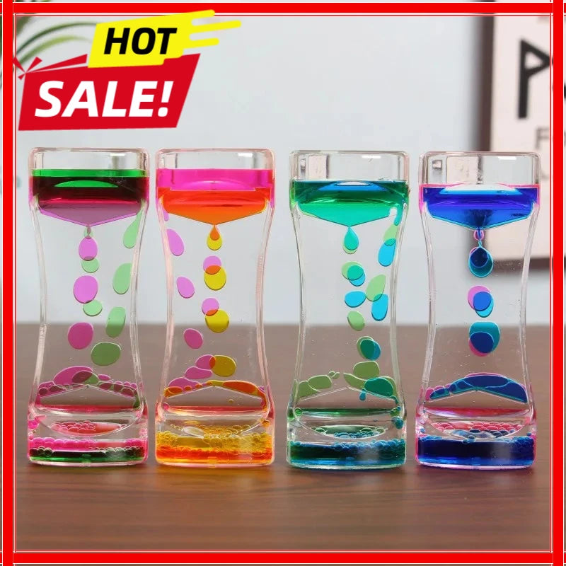 1PC Liquid Motion Bubbler Hourglasses Timer Movement Sensory Toys for Kids Adults Stress Relief Props Home Office Desktop Decor Oasis Select