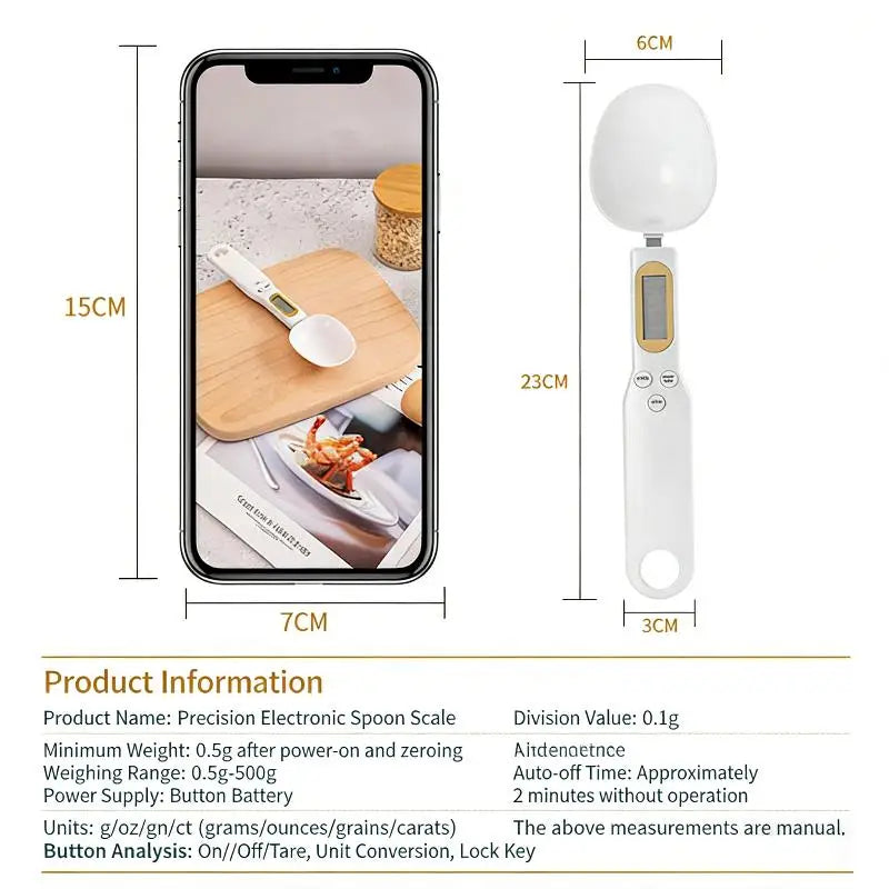 LCD Digital Measurement Adjustable Weighing Spoon Kitchen Scale Electronic Measuring Spoon Coffee Powder Scale Baking Scale Oasis Select