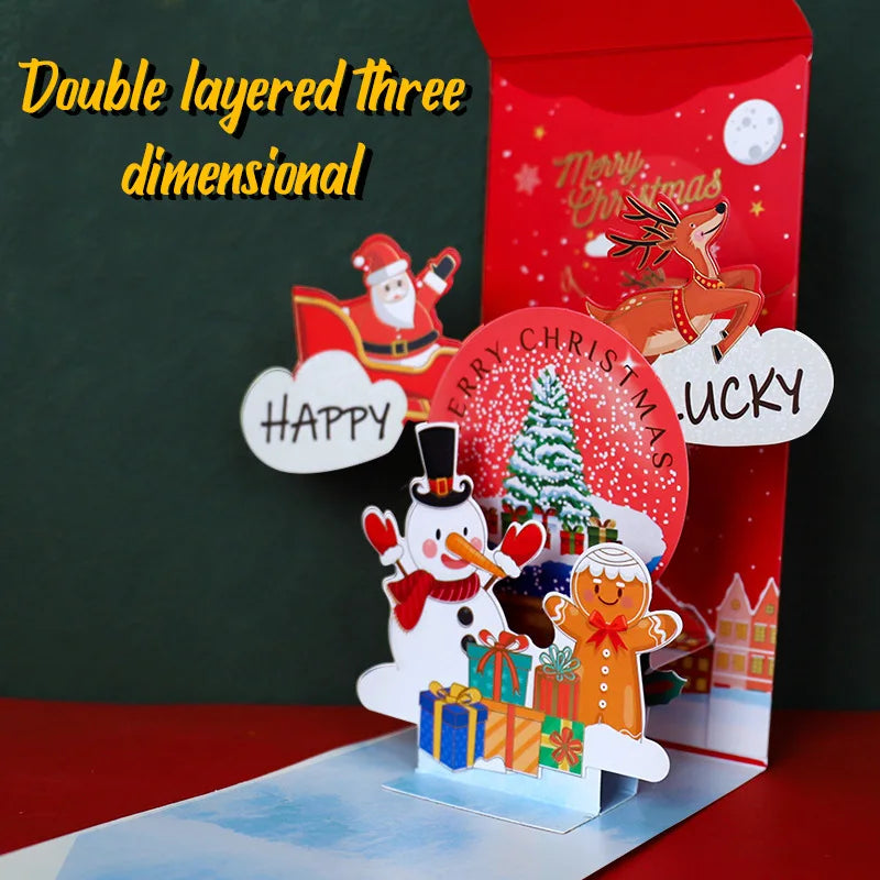 Original Design of 3D Stereoscopic Christmas Red Envelopes and Christmas Day Greeting Cards for Christmas Eve Oasis Select