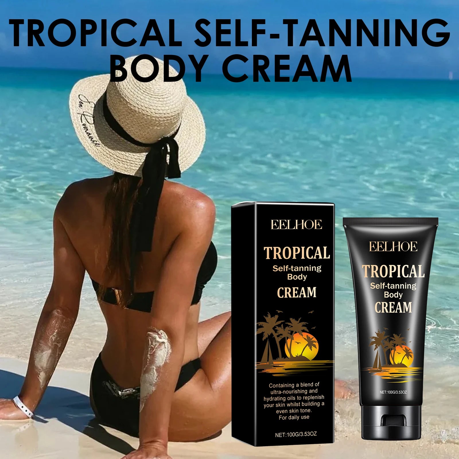 Body Self-Tanning Cream Self Tanner Quick Tanning Accelerator Body Natural Bronzer Dark Wheat Color Moisturizing Fake Tan Cream Oasis Select