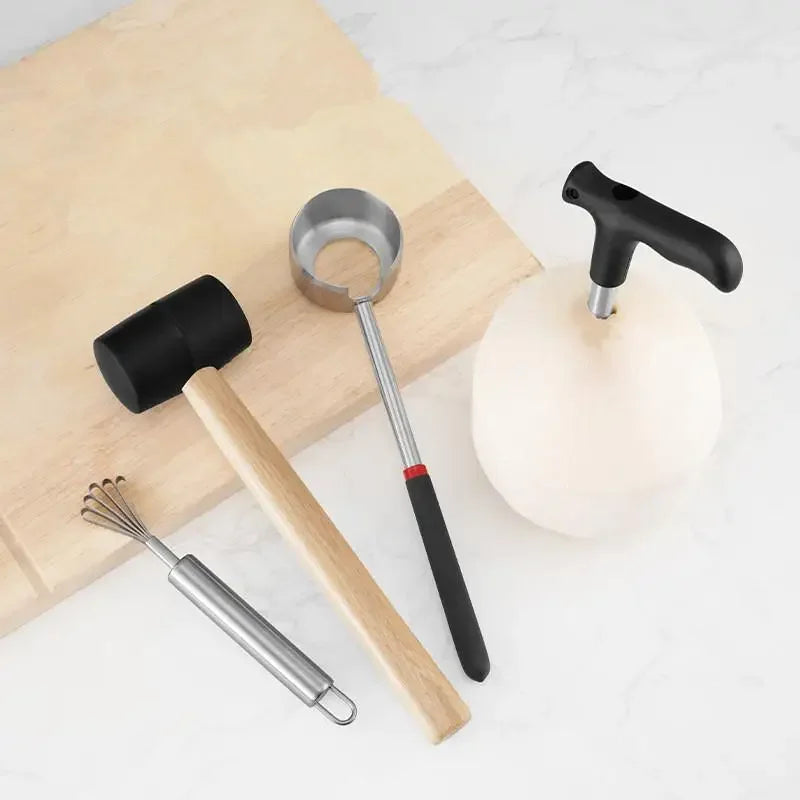 Creative Dual-Purpose Coconut Opener Hand Hole Puncher Hammer Kitchen Gadget Fresh Coconut Water Breaker Tool Oasis Select