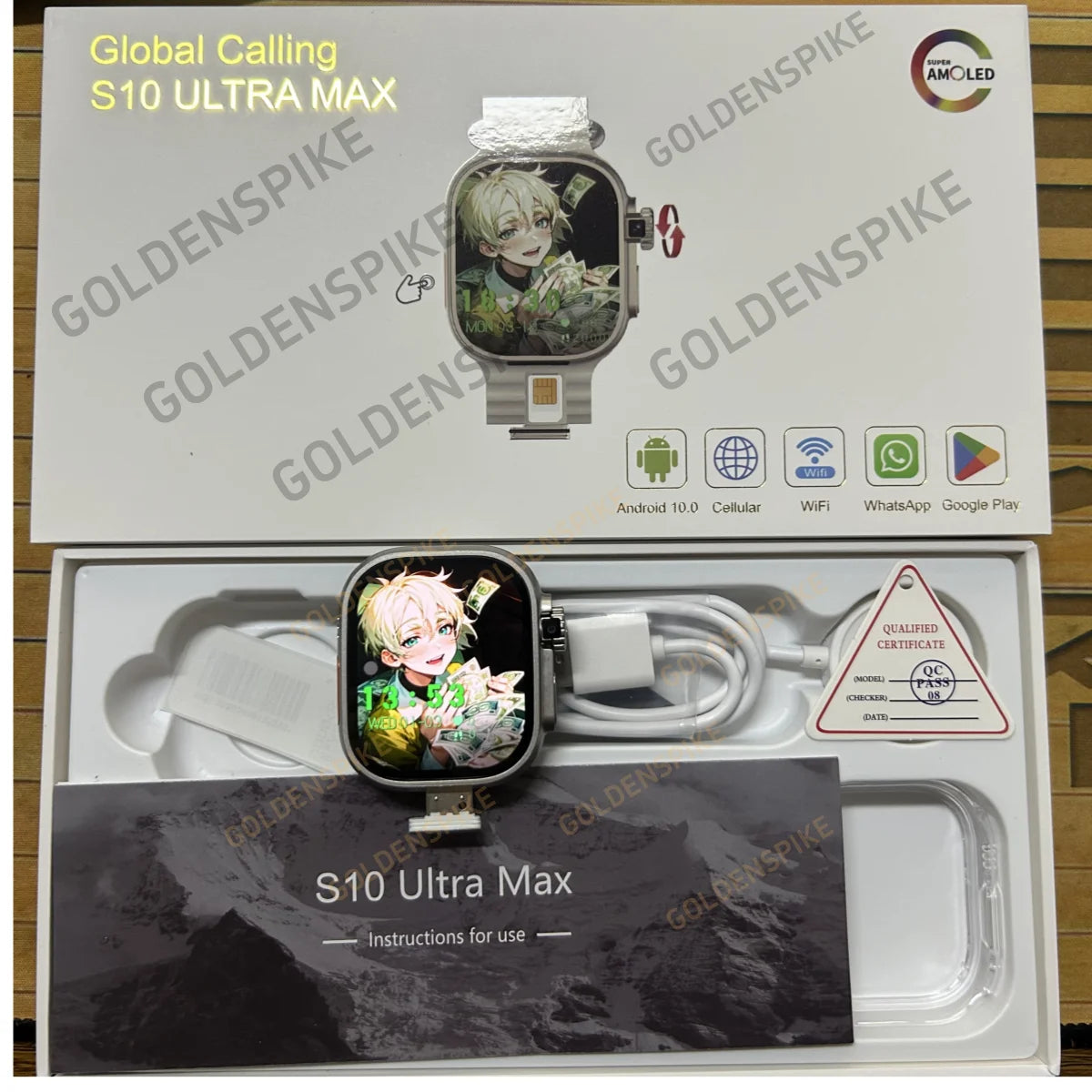 GOLDENSPIKE S10 Ultra MAX 4G Android Smartwatch | GPS WiFi Camera