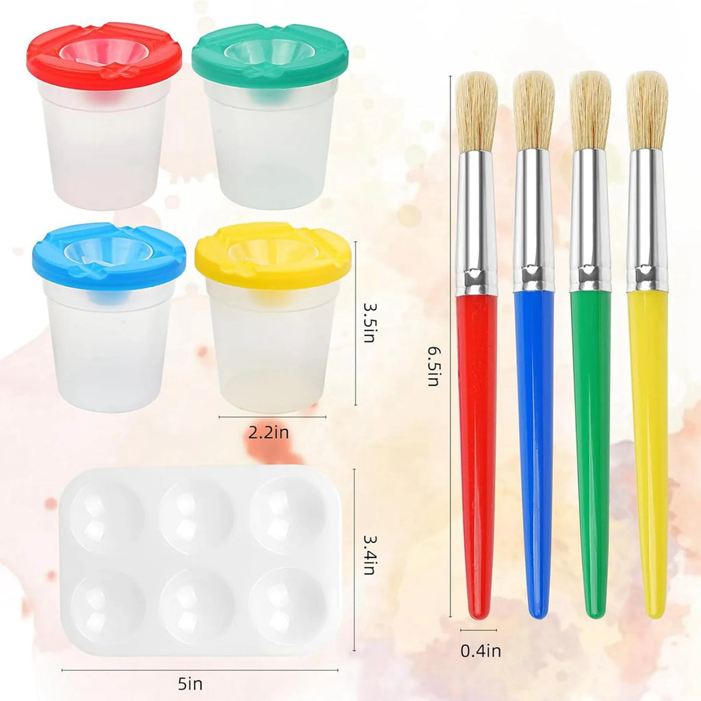 2026-WISH Kids Paint Brushes, 68Pcs Childrens Paint Brushes Set, Colorful Paint Brushes For Children Toddlers Beginners, Face Oasis Select