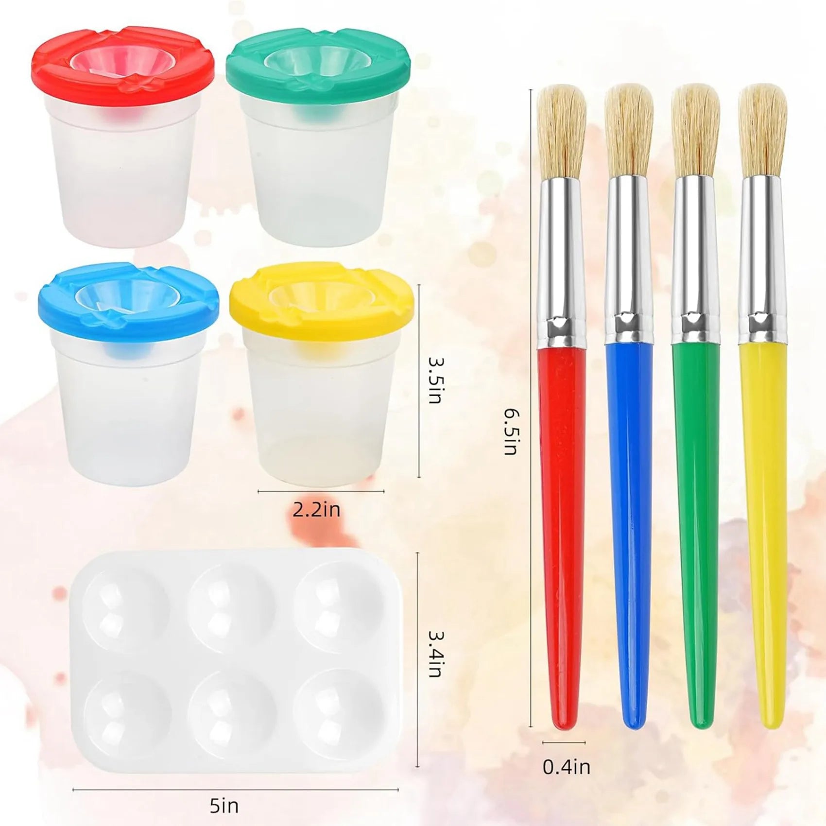 2026-WISH Kids Paint Brushes, 68Pcs Childrens Paint Brushes Set, Colorful Paint Brushes For Children Toddlers Beginners, Face Oasis Select