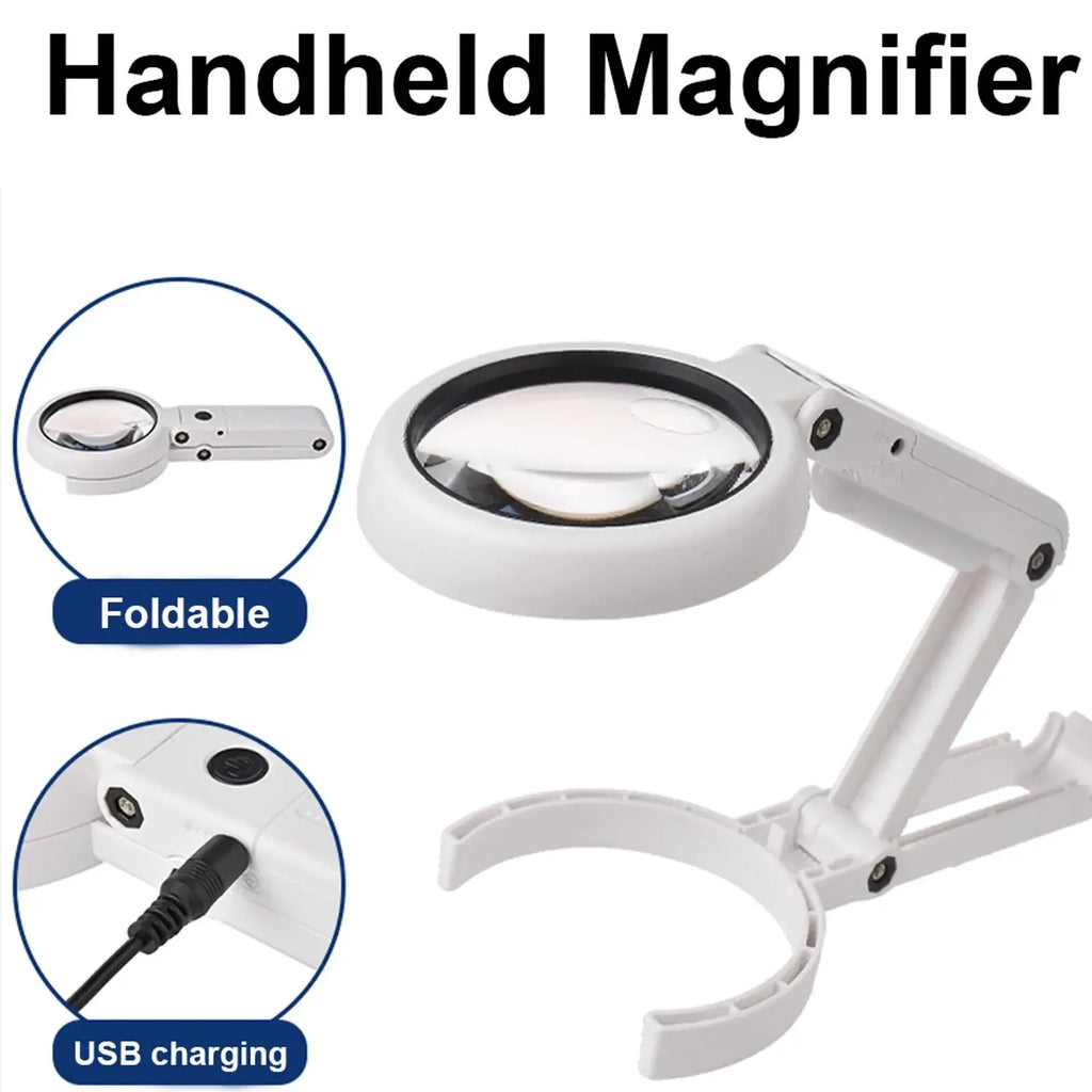 LED Lighted Magnifying Glass – Handheld Foldable Reading Loupe LED Magnifying Glass Oasis Select