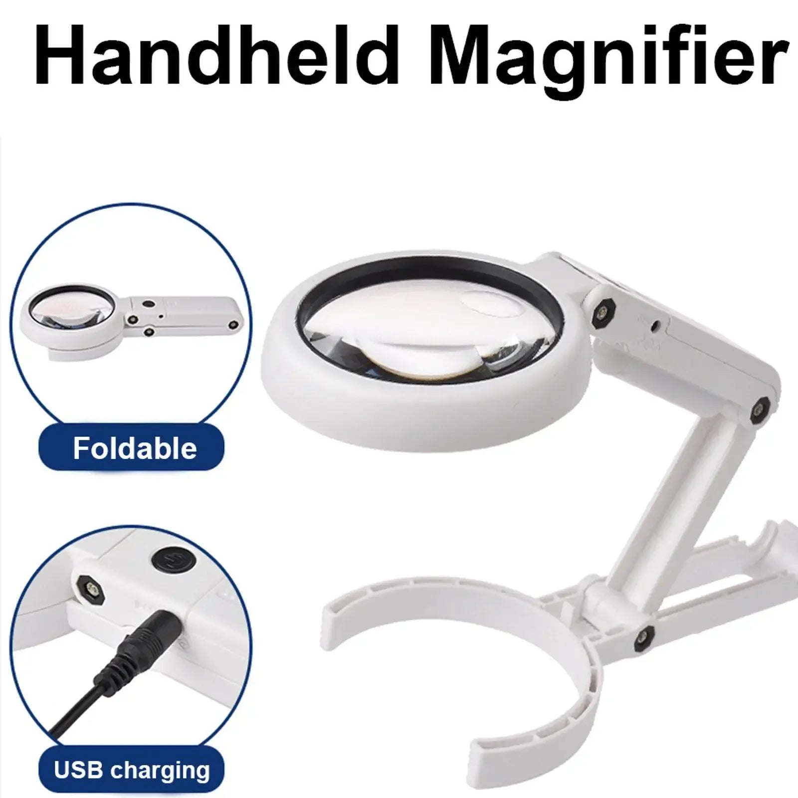 LED Lighted Magnifying Glass – Handheld Foldable Reading Loupe LED Magnifying Glass Oasis Select