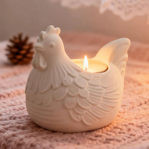 Hen Candle Jar Silicone Mold DIY Handmade 3D Chick-Shaped Flowerpot Storage Box Easter Base Plaster Concrete Mold Home Decor Oasis Select