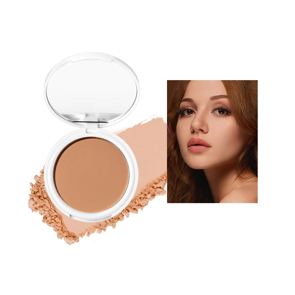 QIBEST Matte Pressed Powder – Oil Control & Full Coverage