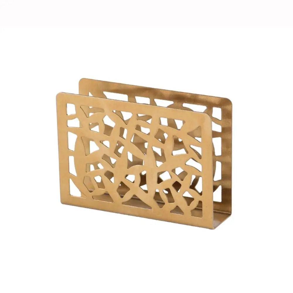 Delicate Stainless Steel Napkin Holder Silver/Gold/Black 12*8.5*3.2 CM Creative Paper Holder Hollow Napkin Holder Home Oasis Select gold-style 2