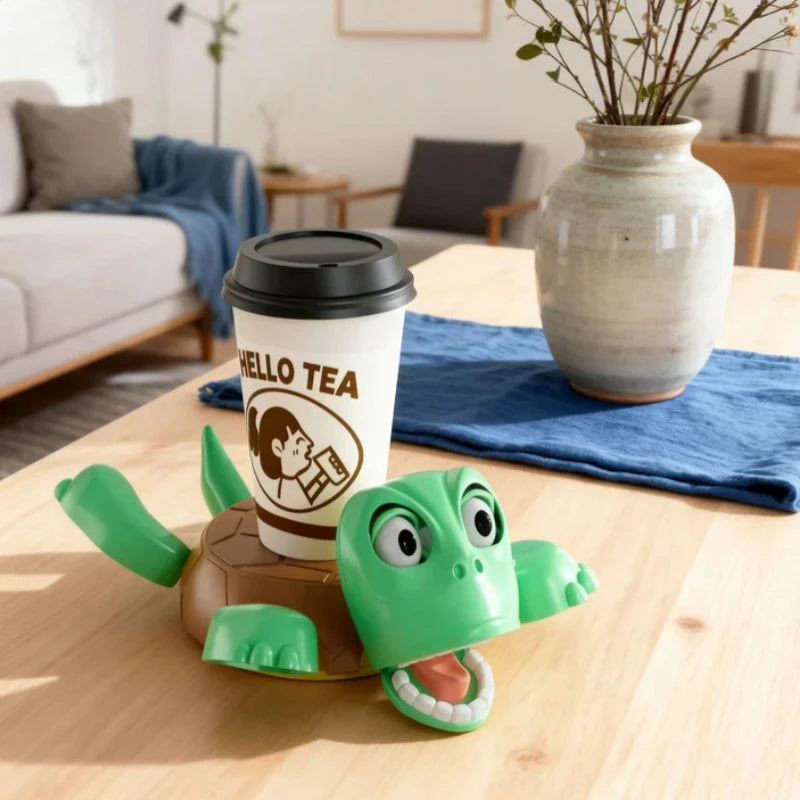 1pc Funny Turtle Coaster with "Oops!" Sound - Interactive Prank Toy for Desk, Novelty Office Home Decoration Gift Oasis Select