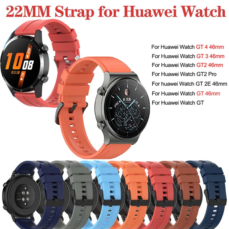 22mm Silicone Watch Band for Huawei GT, Samsung & Garmin Silicone Watch Band Oasis Select