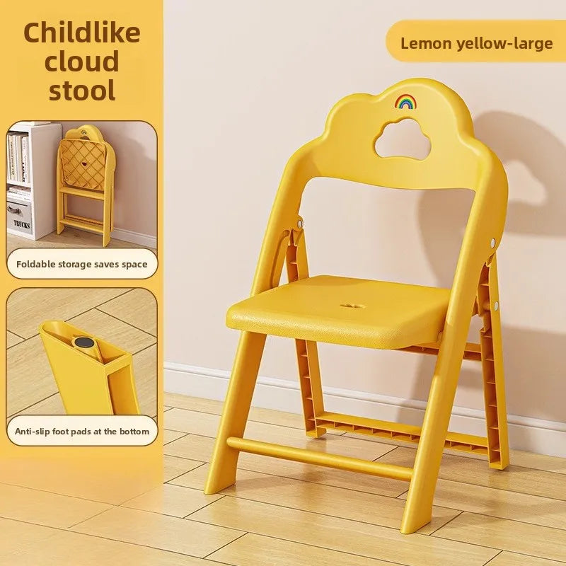 Portable folding back chair Plastic small stool Thickened chair Baby low stool Children's small bench Oasis Select Buff